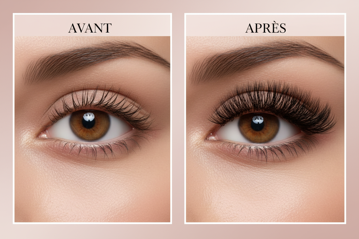Avant Après - Cils magnétiques